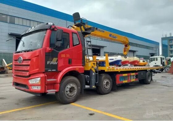 FAW 10 Tons Heavy-Duty Tow Truck with Crane For Vehicle Recovery Operations